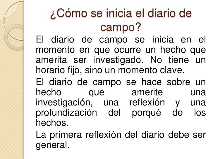 El diario de campo