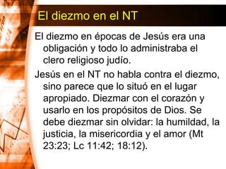 El diezmo en la biblia jec | PPTX