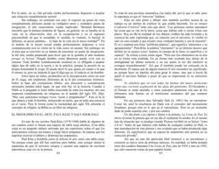 Por lo tanto, en su vida privada estaba perfectamente dispuesto a aceptar
una situación completamente animal.
Sin embargo, en contraste con esto, él expresó un punto de vista
completamente diferente donde su verdadero amor y verdadero punto de
integración, el arte renacentista, estaba implicado. “Bernard Berenson
encontró que la pintura moderna de figura, en general, no se basaba en la
vista, en la observación, sino en la exasperación y en el supuesto
preconcebido de que lo escuálido, lo sórdido, lo violento, lo bestial, lo
deforme, en pocas palabras… lo bajo de la vida era la única realidad”1
. En
el ámbito de la moral sexual estaba perfectamente dispuesto a vivir
constantemente con su visión de la vida como un animal. Sin embargo, en
el área que se convirtió en su intento de encontrar un punto de integración,
la del arte, estaba preparado para decir que no le gustaba el arte moderno
porque es bestial. Ningún hombre como Berenson puede vivir con su
sistema. Todo hombre verdaderamente moderno se ve obligado a aceptar
algún tipo de salto en la teoría o en la práctica, porque la presión de su
propia humanidad lo exige. Él puede decir lo que quiera en cuanto a lo que
él mismo es, pero no importa lo que él diga que es, él todavía es un hombre.
Estos tipos de saltos, producidos en la desesperación como un acto
de fe ciega, son totalmente diferentes de la fe del cristianismo histórico.
Sobre la base del cristianismo bíblico una discusión y consideración
racionales pueden tener lugar, ya que está fijo en la historia. Cuando a
Pablo se le preguntó si Jesús había resucitado de entre los muertos, dio una
respuesta completamente no religiosa, en el sentido del siglo XX. Dijo:
“Hay casi quinientos testigos vivos; vayan y pregúntenles”2
. Esta es la fe
que abarca a todo el hombre, incluyendo su razón; que no pide una creencia
en el vacío. Para la forma como la mentalidad del siglo XX entiende el
concepto de religión, la Biblia es un libro no religioso.
EL MISTICISMO EN EL ARTE: PAUL KLEE Y SALVADOR DALÍ
En uno de sus escritos Paul Klee (1879-1940) habla de algunos de
sus cuadros como si fueran una especie de tabla ouija artística. (Una tabla
ouija es un pequeño tablero utilizado por los espiritistas sobre el que los
participantes colocan sus manos y luego hacer preguntas. Se supone que los
espíritus mueven el tablero y deletrean las respuestas).
Paul Klee y hombres como él utilizan el arte como una tabla ouija;
No porque crean que allí hay espíritus para hablar, sino porque tienen la
esperanza de que el universo actuará y causará una especie de escritura
automática, esta vez en la pintura.
64
Se trata de una escritura automática con nadie allí, por lo que se sabe, pero
la esperanza es que el “universo” hablará.
Klee no sólo pintó y dibujó sino también escribió acerca de su
trabajo en un intento de explicar lo que estaba haciendo. En su ensayo
Confesión Creativa3
tiene esto que decir: “Las personas suelen reproducir
las cosas que se ven en la tierra, cosas que habían sido o serían vistas con
placer. Hoy en día la realidad de los objetos visibles ha sido revelada y la
creencia ha sido expresada que, en relación con el universo, lo visible es
sólo un caso aislado y que existen otras verdades latentes y son la mayoría”.
Él va a emplear una frase “polifonía plástica”, que significa “elementos y su
agrupamiento”. Para Klee la palabra “elementos” es un término técnico que
definió en su ensayo como “puntos, la energía de la línea, la superficie y el
espacio”. Se refiere a éstos como sigue: “Pero eso (los elementos) no es arte
en su forma más exaltada. En su forma más exaltada hay detrás de la
ambigüedad un último misterio y en ese punto la luz del intelecto se
extingue miserablemente”. Así que él también puede ser colocado en la
dicotomía. Él espera que de alguna manera el arte encuentre un significado,
no porque haya un espíritu ahí para guiar la mano, sino que a través de
aquél el universo hablará a pesar de que es impersonal en su estructura
básica.
Yo añadiría que en casi todas las formas del nuevo misticismo
existe una creciente aceptación de las ideas del panteísmo. El Occidente y
el Oriente se están uniendo, y estos conceptos panteístas son uno de los
elementos más fuertes en el misticismo semántico del que estamos
hablando.
En sus primeros días Salvador Dalí (n. 1901) fue un surrealista.
Como tal, unió la enseñanza de Dada con el concepto del inconsciente
freudiano, porque esto es lo que es el surrealismo. Pero en un momento
dado no pudo soportar esto, y por eso cambió.
Un día pintó a su esposa y llamó a la pintura, La Cesta de Pan. Es
obvio al mirar la pintura que en ese día él realmente la amaba. Es el mismo
tipo de situación que se produjo cuando Picasso escribió en su lienzo “Amo
a Eva”. Antes de que hubiera oído hablar de cualquier cambio en Dalí, vi
una reproducción de esta pintura y era evidente que se había producido algo
diferente. Es significativo que su esposa ha mantenido esta pintura en su
colección privada4
.
Así que en este día particular Dalí renunció a su surrealismo y
comenzó su nueva serie de pinturas místicas. En realidad, ya había pintado
otros dos cuadros llamados Una Cesta de Pan, uno en 1926 y otro en 1945,
que sólo muestran cestas de pan español burdo.
65
 
