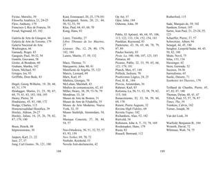 Ficino, Marsilio, 59 Kant, Emmanuel, 20, 25, 179,181
Filosofía Analítica, 21, 24-25
Flew, Anthony, 179
Kierkegaard, Soren, 20, 21, 44,
50, 52, 53, 59
Francisco I, Rey de Francia, 58 Klee, Paul, 64, 65, 68, 70
Freud, Sigmund, 65, 102 Kung, Hans, 83
Galería de Arte de Glasgow, 66 Leary, Timothy, 27
Galería de Arte de Toronto, 179
Galería Nacional de Arte
Libro Tibetano de los Muertos,
27
Washington, 66
Garaudy, Roger, 83
Listener, The, 12, 29, 80, 179,
182, 184
Gauguin, Paul, 30-32, 54 Lutero, Martín, 17, 39, 132
Gentile, Giovanni, 58
Giotto, di Bondone, 60 Mace, Thomas, 71
Graham, Martha, 182 Macquarrie, John, 80, 81
Green, Michael, 93 Manifiesto de Argelia, 55, 123
Griegos, los, 93 Marcis, Leonard, 69
Griffiths, Dom Bede, 83 Marx, Karl, 45
Mathieu, Georges, 70
Hegel, Georg Wilhelm, 19, 20, 44,
45, 51, 179
McLuhan, Marshall, 43
Medios de comunicación, 42, 43
Heidegger, Martin, 21, 23, 50, 67,
68, 75, 81, 83, 183, 184, 185
Miller, Henry, 38, 39, 73-76, 79
Mondrian, 33, 34
Henry, Pierre, 38 Museo de Arte de Boston, 31
Hinduismo, 45, 83, 100, 172 Museo de Arte de Filadelfia, 35
Hodge, Charles, 115
Homosexualidad filosófica, 39
Museo de Arte Moderno, Nueva
York, 32, 35
Huxley, Aldous, 26-27
Huxley, Julian, 16, 25, 26, 79, 82,
87, 179, 180
Museo Stedelijk, Amsterdam, 34,
36
Musique Concrete, 37, 38, 44,
54, 57
Ibsen, Henrik, 88
Impresionistas, 30 Neo-Ortodoxia, 50, 51, 52, 55, 57
83, 93, 159
Jaspers, Karl, 21, 22 New Yorker, 69, 70, 72
Jazz, 27, 37 Niebuhr, Reinhold, 53
Jung, Carl Gustav, 56, 121, 180 Novela Anti-declaración, 42
188
Op Art, 37 Rutherford, 115
Opie, John, 184
Osborne, John, 39 Sade, Marqués de, 39, 102
Sandeen, Ernest, 185
Sartre, Jean Paul, 21, 23-24, 55,
Pablo, El Apóstol, 46, 64, 95, 106,
113, 122, 133, 134, 152, 154, 181
123
Schaeffer, Pierre, 37, 57
Panikkar, Raymond, 83 Schweitzer, Albert, 94
Panteísmo, 43, 56, 65, 66, 78, 79,
87, 89
Senegal, 44, 45, 180
Senghor, Leopold Sedar, 44, 45,
Paulus Society, 83
Peste, La, 100, 106, 107, 123, 183
50, 82, 180
Shute, Nevil, 75
Petrarca, 60 Silas, 133, 134
Picasso, Pablo, 32, 33, 59, 65, 66,
121, 179, 181
Slessinger, 42
Stein, Gertrude, 32
Planck, Max, 67, 144 Sucesos, 34-36
Pollock, Jackson, 70 Surrealismo, 65
Positivismo Lógico, 24, 25 Susiki, Daisetz, 71
Post, H. R., 184 Synthetist Art Theories, 179
Provos, Amsterdam, 36
Rahmer, Karl, 83
Reforma, La, 50, 51, 52, 58, 79, 82,
Teilhard de Chardin, Pierre, 45,
67, 82, 87, 180
115, 164 Thomas, Dylan, 40, 41, 47
Renacimiento, El, 33, 58, 59, 60,
69, 170
Tillich, Paul, 53, 57, 78, 87
Times, The, 39
Renoir, Pierre Auguste, 32 Tomkins, Calvin, 182
Revista High Fidelity, 69 Turner, Joseph, 30
Revista Vogue, 182
Richardson, Alan, 53, 182 Van der Leek, 34
Rietveld, 34
Robinson, John A. T., 53, 78, 169 Warfield, Benjamin B., 184
Rookmaaker, Hans, 179 Weinrib, David, 72
Rusia, 82 Whitman, Walt, 74, 75
Russell, Bertrand, 112
189
 