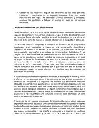 El docente en el desarrollo de la inteligencia emocional | DOC