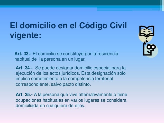 El Domicilio En El Codigo Civil