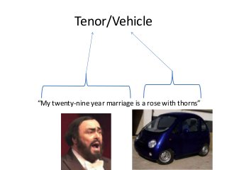 Tenor/Vehicle 
“My twenty-nine year marriage is a rose with thorns” 
 