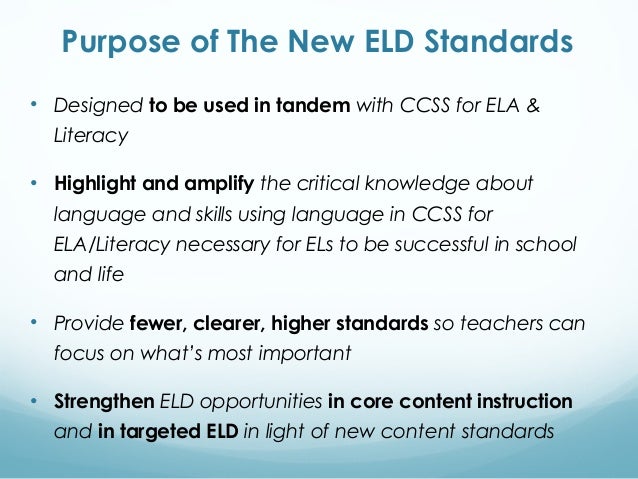 ELD Standards and CCSS
