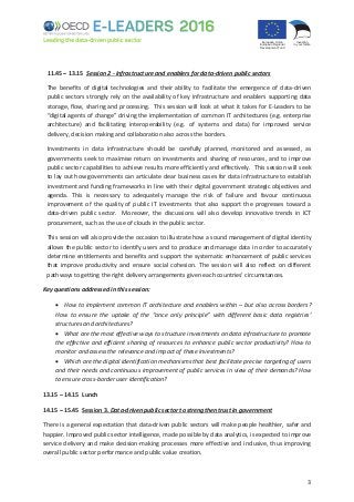 3
11.45 – 13.15 Session 2 - Infrastructure and enablers for data-driven public sectors
The benefits of digital technologie...