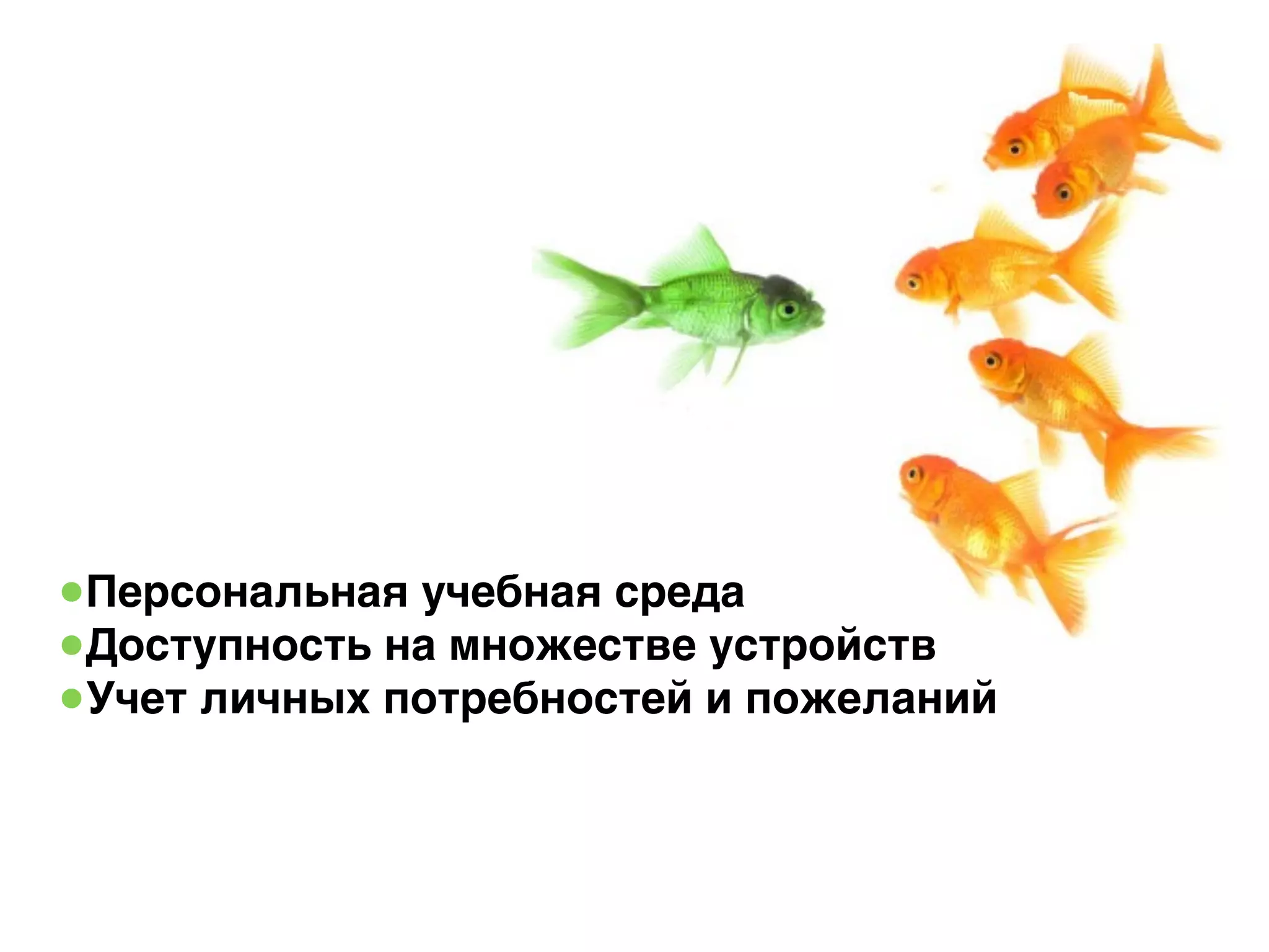 •Персональная учебная среда
•Доступность на множестве устройств
•Учет личных потребностей и пожеланий
 