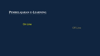 PEMBELAJARAN E-LEARNING


        On Line
                          Off Line
 
