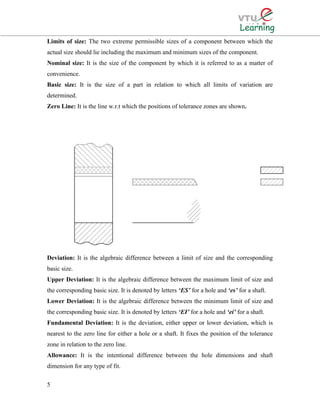 SYSTEM OF LIMITS, FITS, TOLERANCE AND GAUGING, VTU LEARNING | PDF