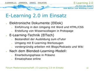 E-Learning 2.0 im Einsatz