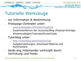 E-Learning 2.0 im Einsatz