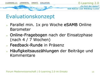 E-Learning 2.0 im Einsatz