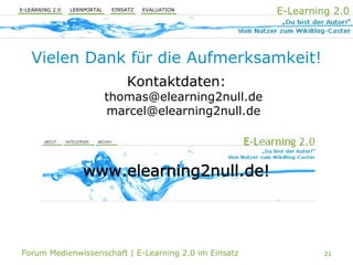 E-Learning 2.0 im Einsatz