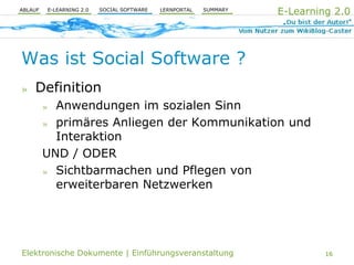 E-Learning 2.0 und PLE