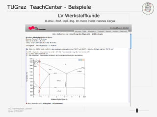 TUGraz  TeachCenter - Beispiele LV Werkstoffkunde    O.Univ.-Prof. Dipl.-Ing. Dr.mont. Horst-Hannes Cerjak 