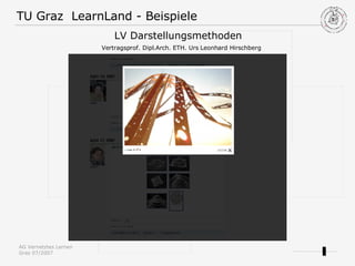 TU Graz  LearnLand - Beispiele LV Darstellungsmethoden    Vertragsprof. Dipl.Arch. ETH. Urs Leonhard Hirschberg 