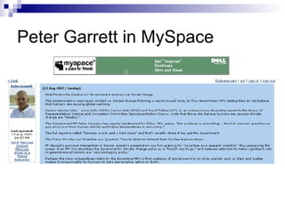 Peter Garrett in MySpace 