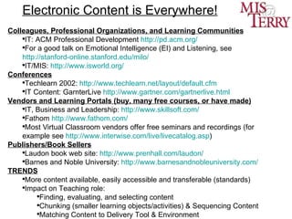 e-Learning: Facilitating Learning through Technology Slide 16
