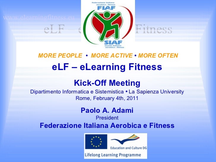 E Learning Fitness Project Goals Fiaf Paolo Adami