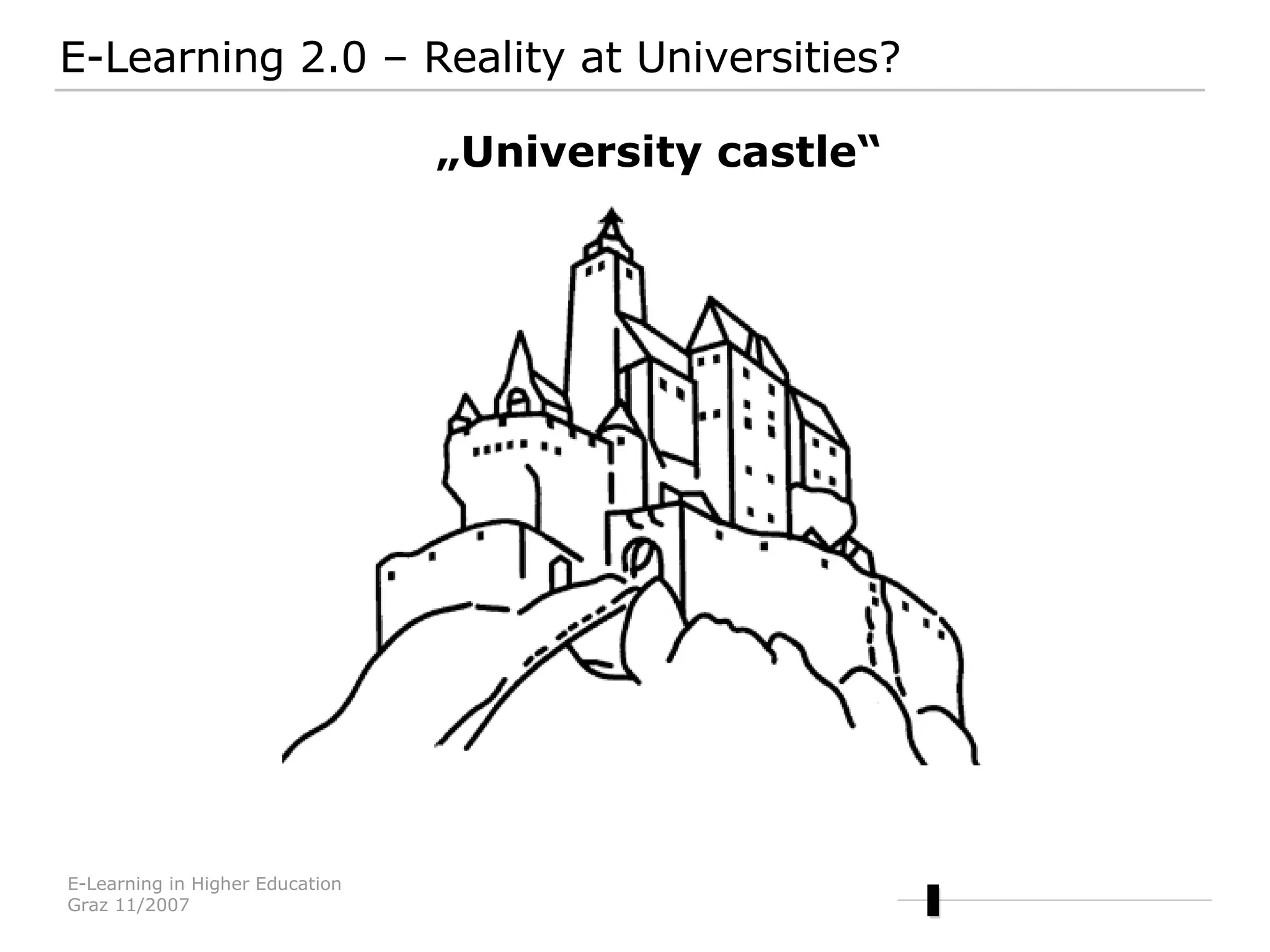 E-Learning 2.0 – Reality at Universities? „ University castle“ 