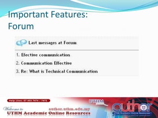 Important Features: Forum