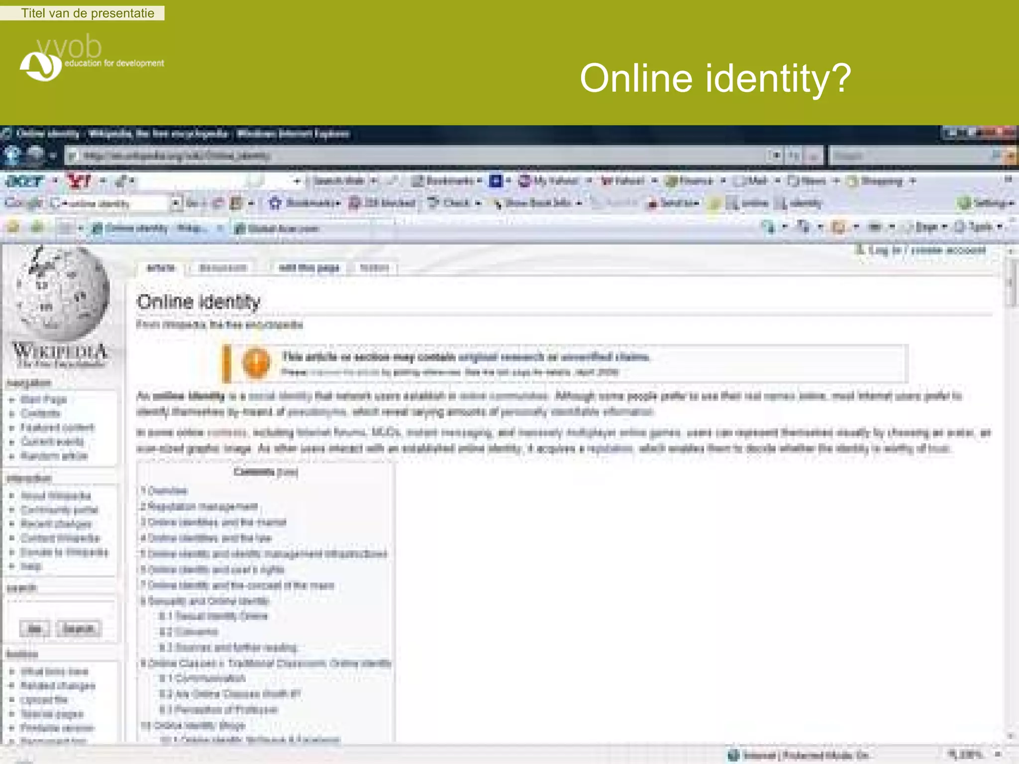 Online identity?