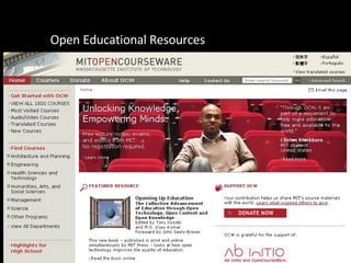 Open Educational Resources MIT Open CourseWare project 