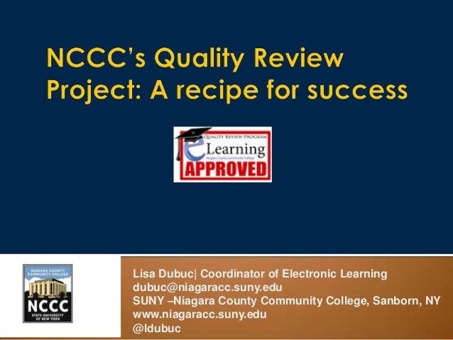 Nccc S Quality Review Project A Recipe For Success