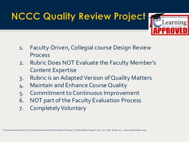 Nccc S Quality Review Project A Recipe For Success