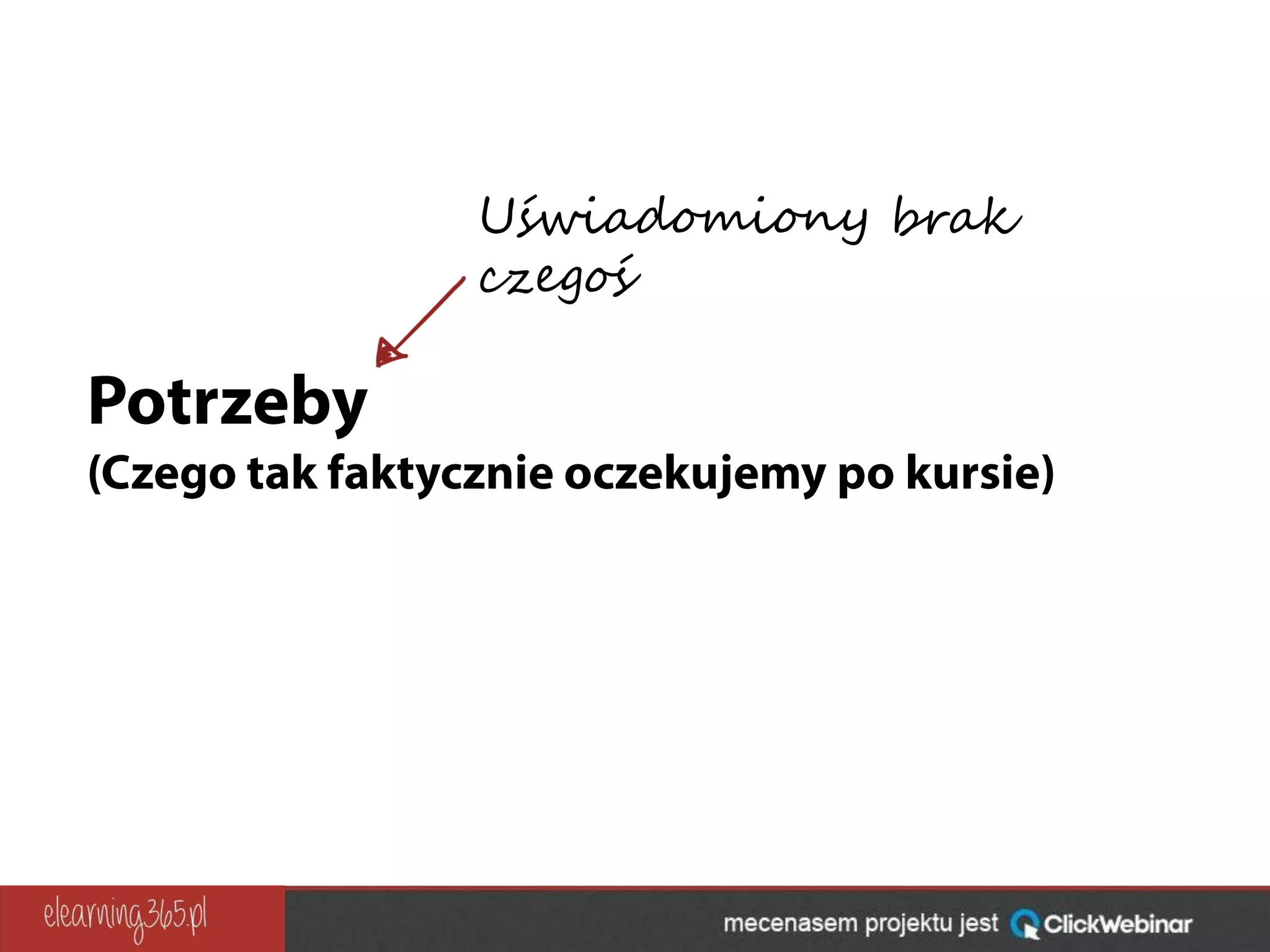 Uświadomiony brak
czegoś
 