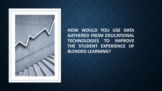 HOW WOULD YOU USE DATA
GATHERED FROM EDUCATIONAL
TECHNOLOGIES TO IMPROVE
THE STUDENT EXPERIENCE OF
BLENDED LEARNING?
 