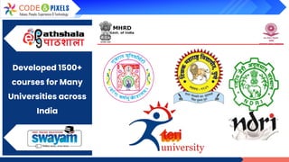 Developed 1500+
courses for Many
Universities across
India
 