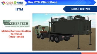 INDIAN DEFENCE
Mobile Communication
Terminal
(MCT-MKIII)
IETM
Our IETM Client Base
 