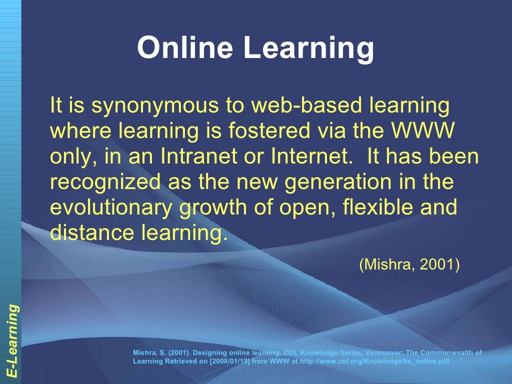Elearning Defined