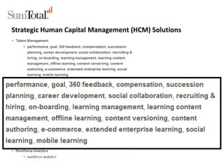 Strategic Human Capital Management (HCM) Solutions
 