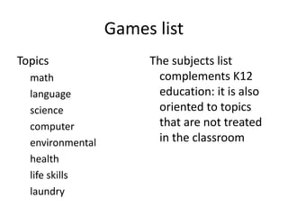 Availability as additional work for best students 