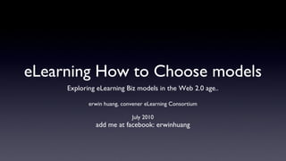 eLearning How to Choose models ,[object Object],[object Object],[object Object],[object Object]