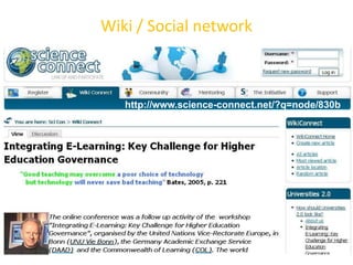 Wiki / Social networkInformal settingLunch timeOnce a month Sharing with colleagues – social media tools http://www.science-connect.net/?q=node/830b