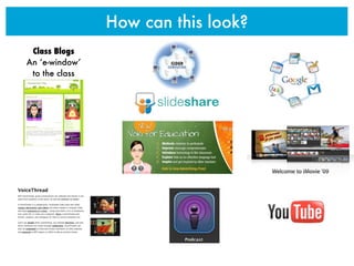 How can this look?
 Class Blogs
An ‘e-window’
 to the class
 
