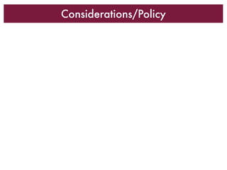 Considerations/Policy
 