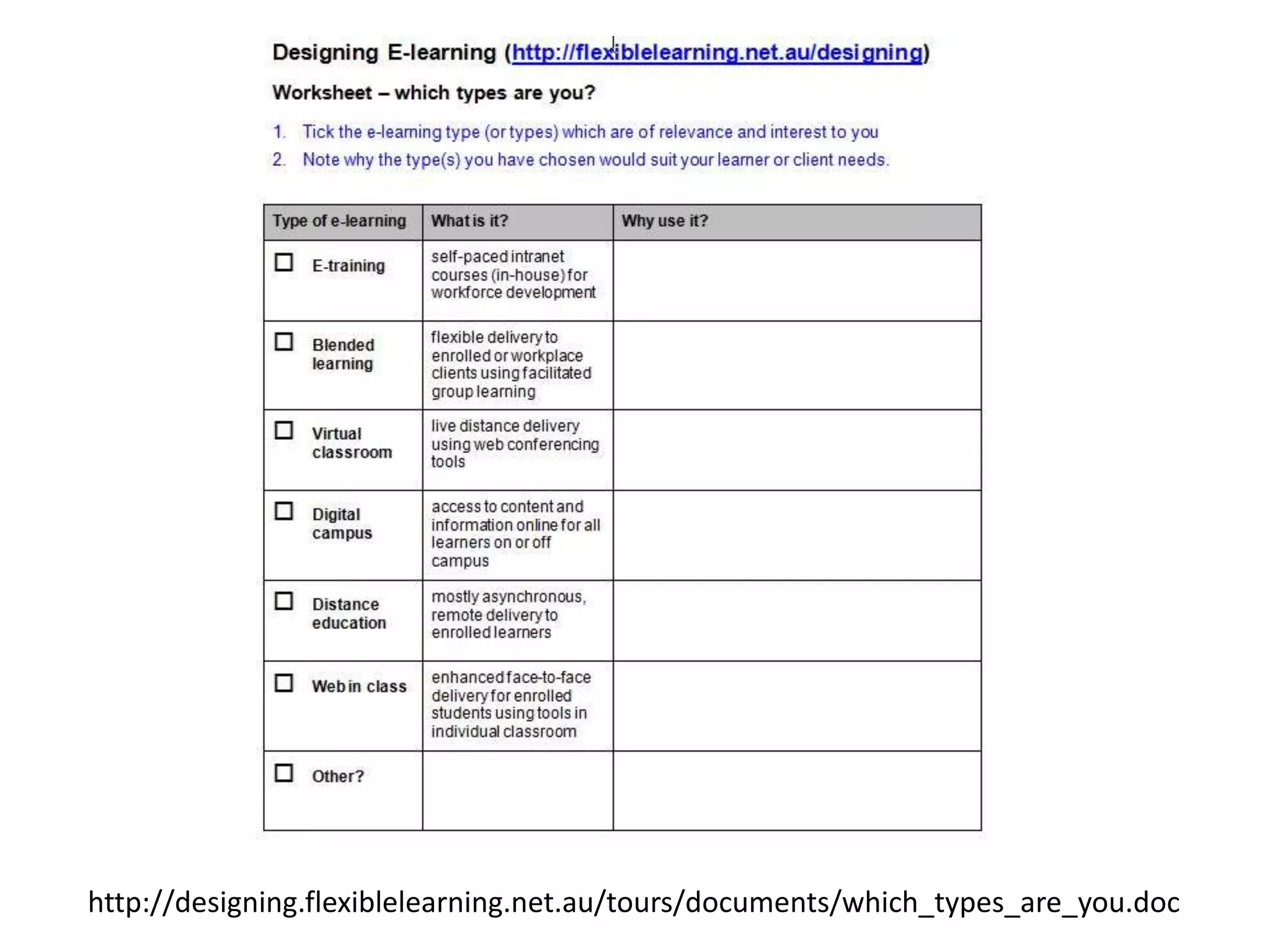 http://designing.flexiblelearning.net.au/tours/documents/which_types_are_you.doc
 