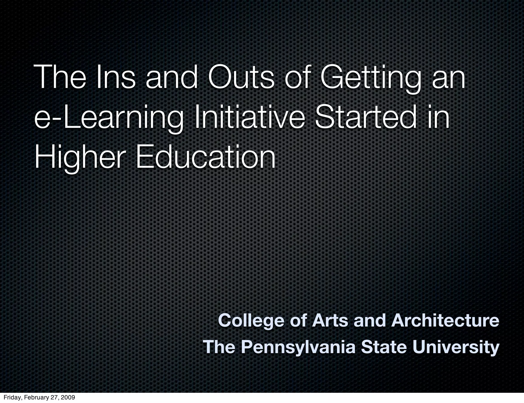 E Learning Strategic Thinking