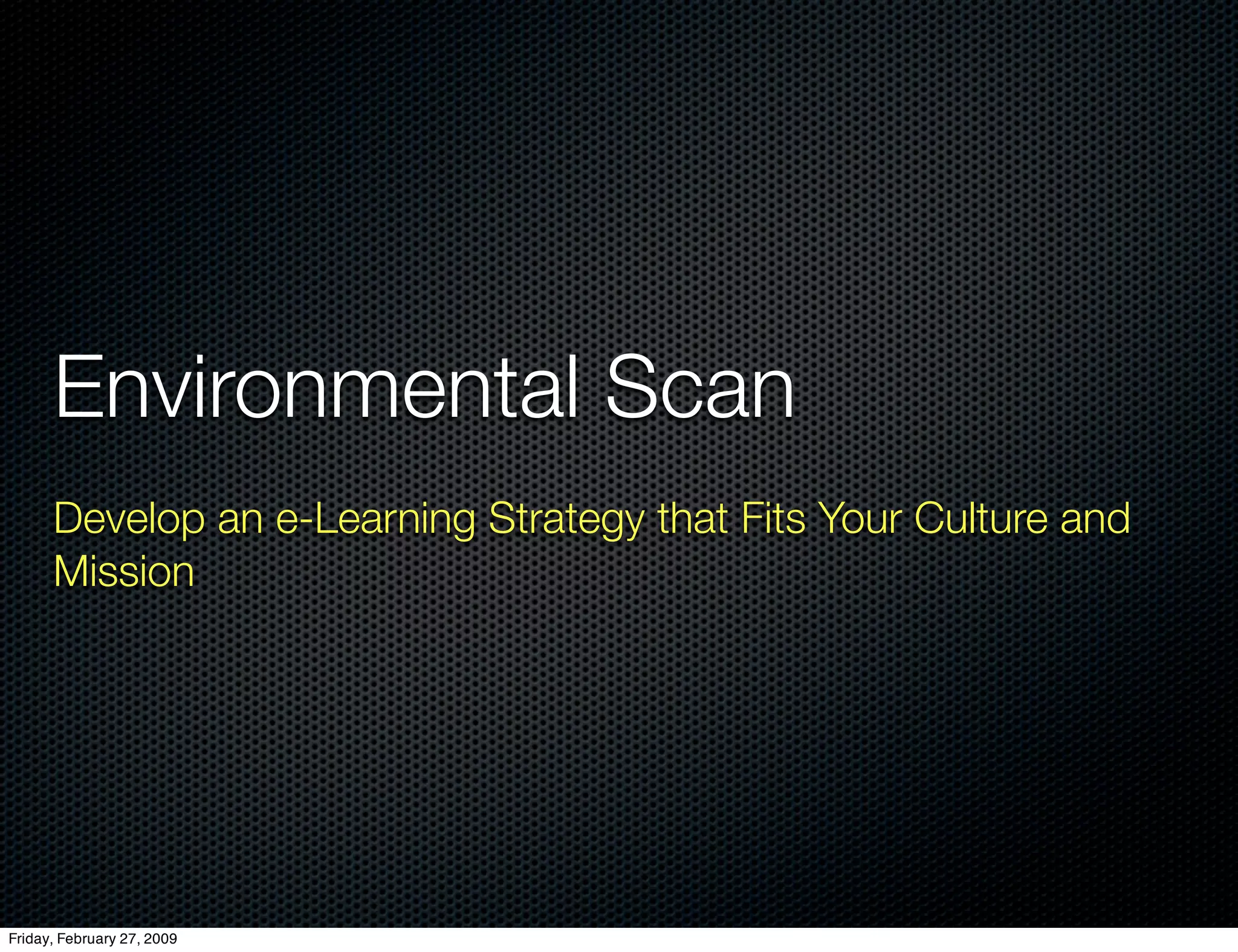 E Learning Strategic Thinking