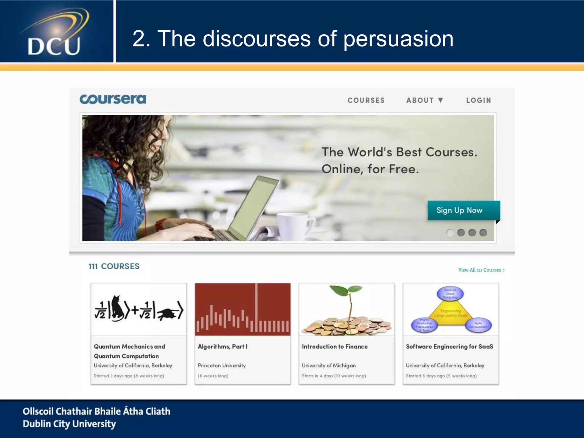 2. The discourses of persuasion
 