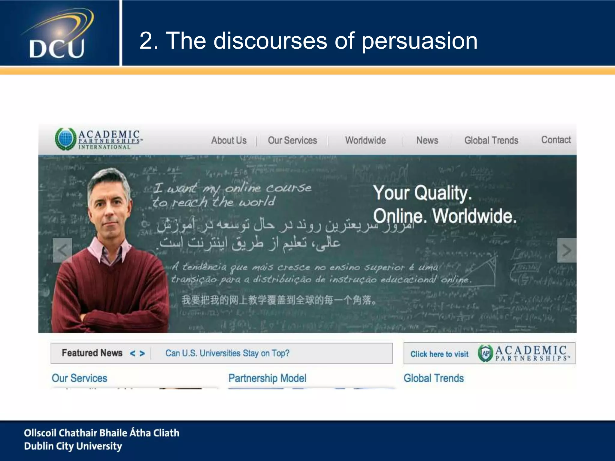 2. The discourses of persuasion
 