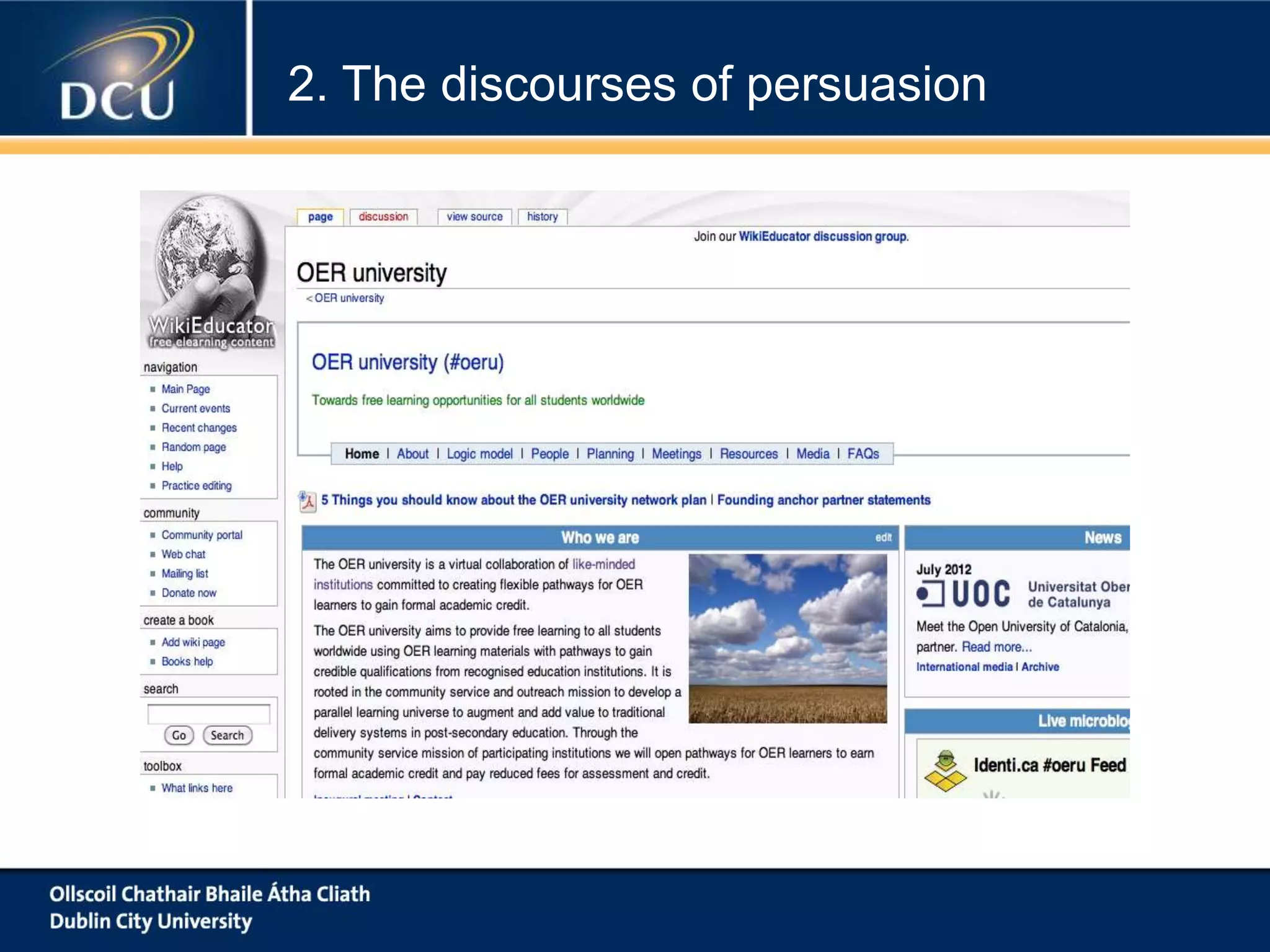 2. The discourses of persuasion
 