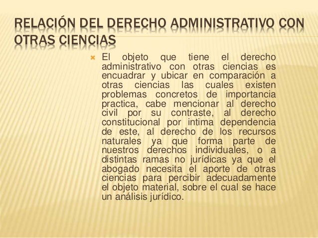 elderechoadministrativoysurelacionconotrasciencias