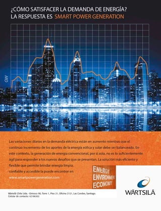 Wärtsilä Chile Ltda. -Orinoco 90, Torre 1, Piso 21, Oficina 2121, Las Condes, Santiago.
Celular de contacto: 62186302
 