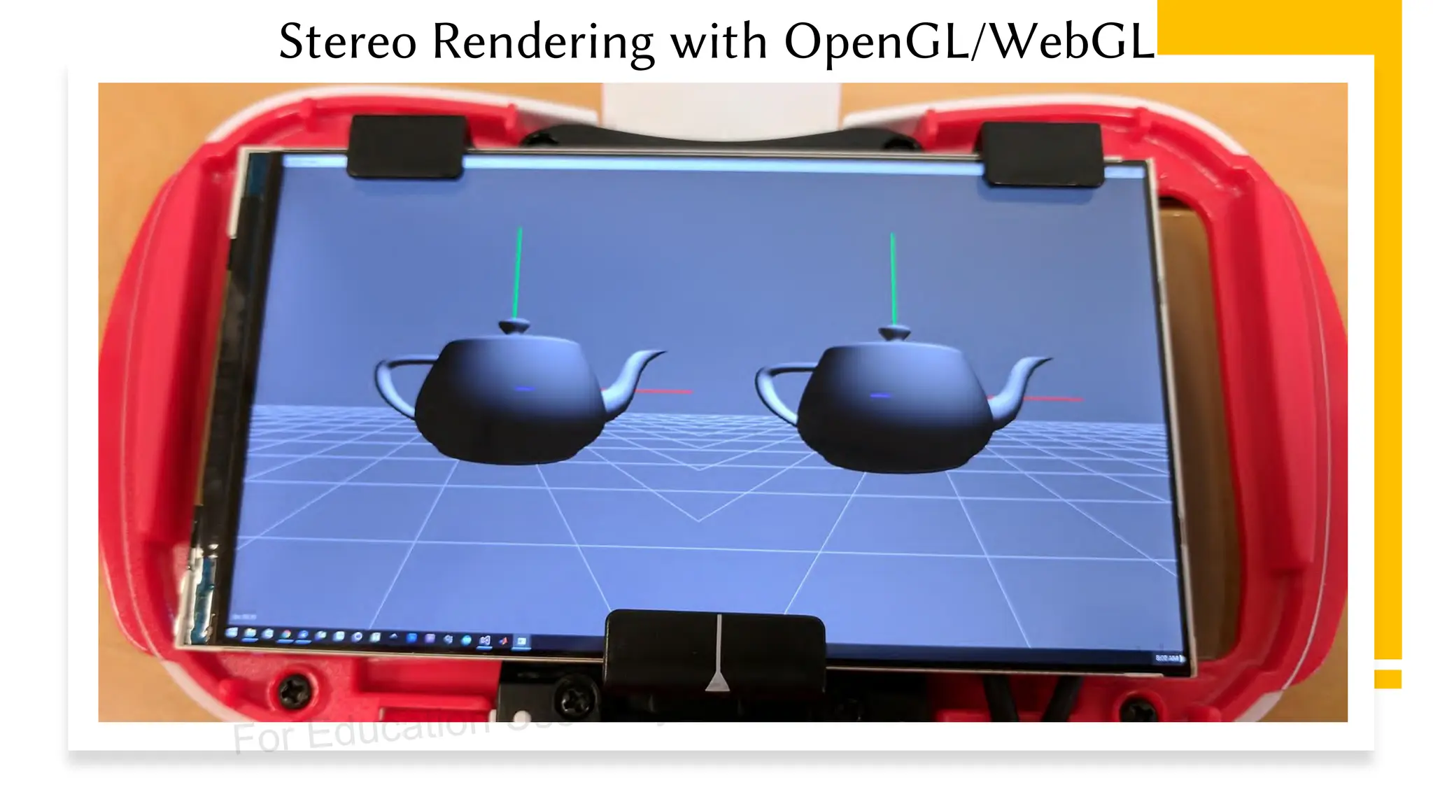 Stereo Rendering with OpenGL/WebGL
For Education Use Only, Edited by E.Y. Peng @ hku
 