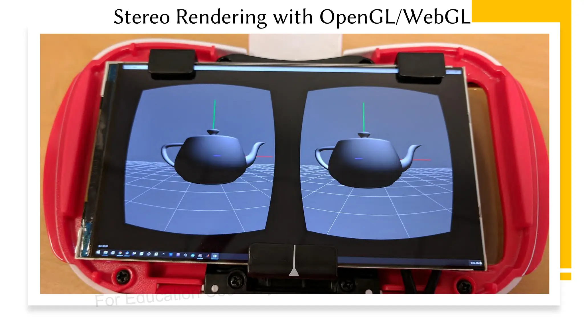 Stereo Rendering with OpenGL/WebGL
For Education Use Only, Edited by E.Y. Peng @ hku
 