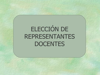 ELECCIÓN DE REPRESENTANTES DOCENTES 